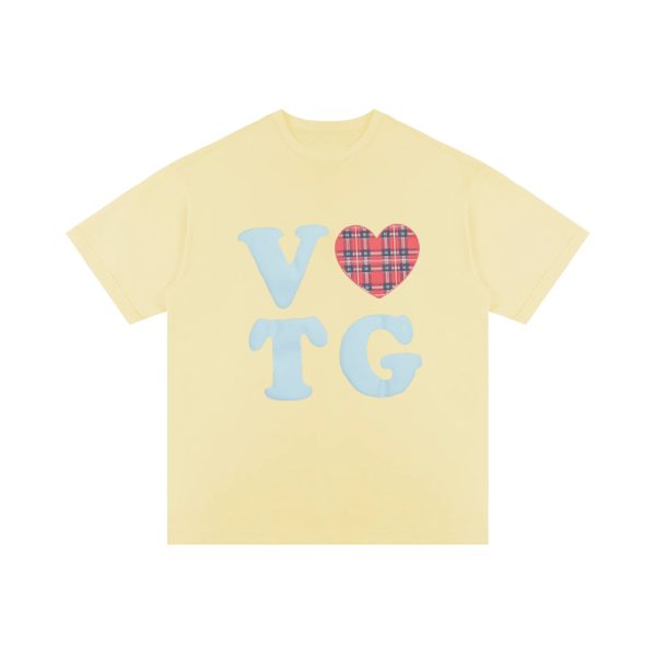 American Style Oversized Short Sleeve Women's Summer Heart Letter Print Loose Round Neck T-Shirt | High Street Fashion
