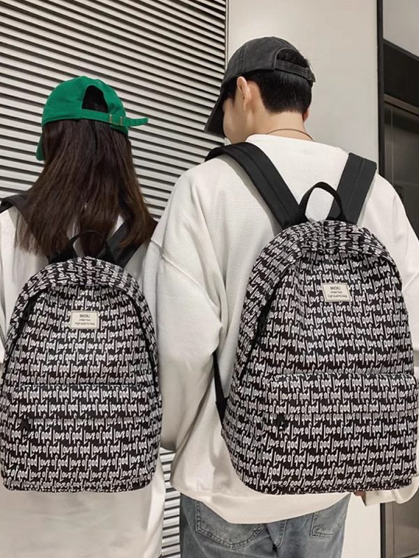 American-Style Printed Backpack for Students - Large Capacity Sports Book Bag for Boys, Trendy High School Essentials