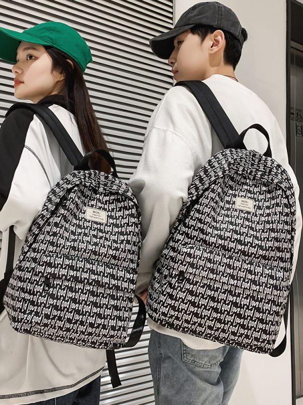 American-Style Printed Backpack for Students - Large Capacity Sports Book Bag for Boys, Trendy High School Essentials