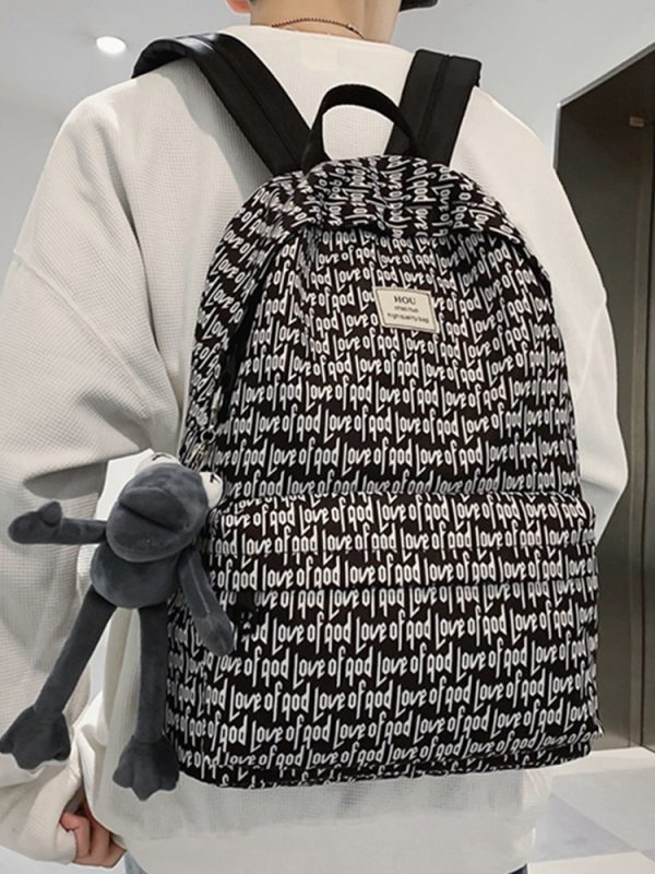 American-Style Printed Backpack for Students - Large Capacity Sports Book Bag for Boys, Trendy High School Essentials