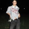 American Style Short Sleeve Rabbit Print Striped Shirt Jacket for Women - Summer Casual Couple Top, Trendy Niche Fashion