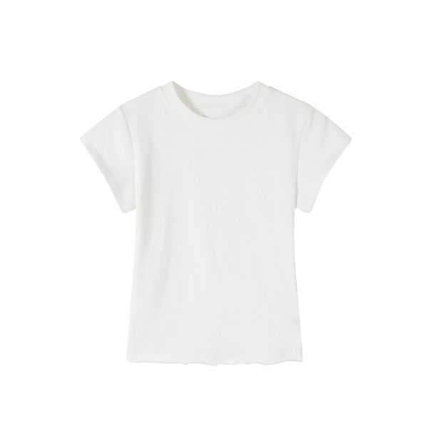 American-Style Spicy Girl Short Sleeve T-Shirt for Women - Summer Basic Round Neck Slim Fit Solid Color Top