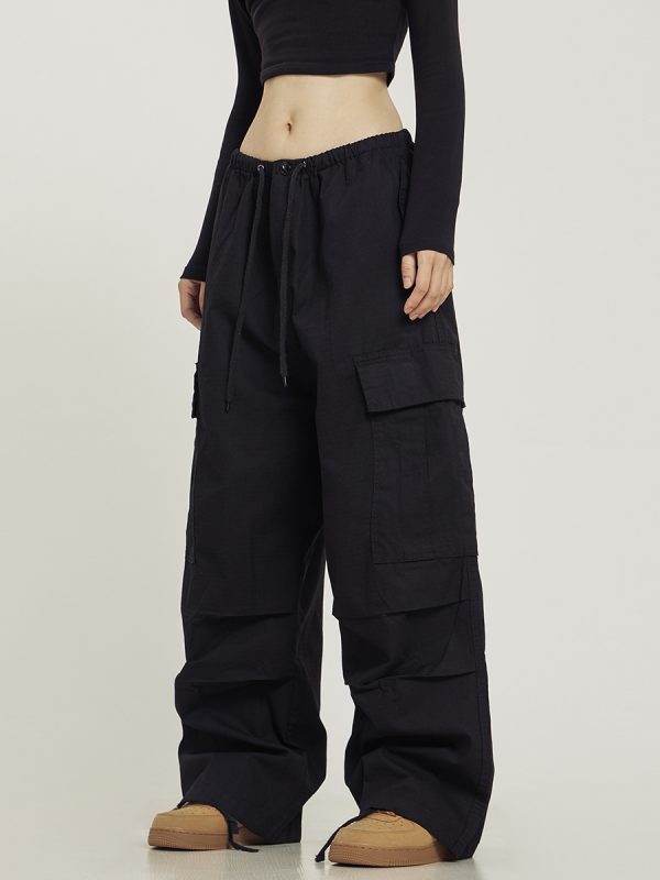 American Vintage Khaki Loose Straight Leg Casual Work Pants for Men and Women - Summer Wide Leg Slightly Flared 90s Style
