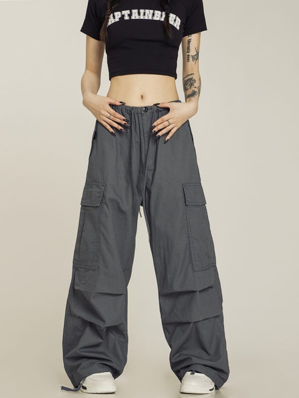 American Vintage Khaki Loose Straight Leg Casual Work Pants for Men and Women - Summer Wide Leg Slightly Flared 90s Style