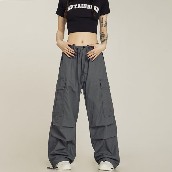 American Vintage Khaki Loose Straight Leg Casual Work Pants for Men and Women - Summer Wide Leg Slightly Flared 90s Style