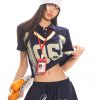 American Vintage Lace Digital Polo Collar Top - Women's Summer Short Sleeve Casual Sports T-Shirt