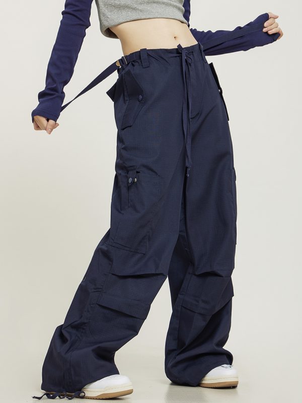 American Vintage Multi-Pocket Loose Straight-Leg Cargo Pants for Men and Women - Casual Paratrooper Style Trousers
