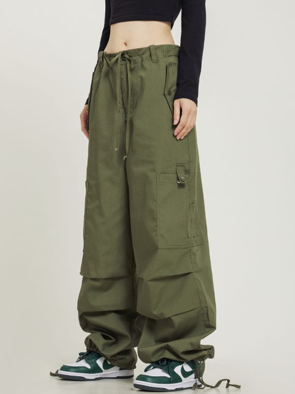 American Vintage Multi-Pocket Loose Straight-Leg Cargo Pants for Men and Women - Casual Paratrooper Style Trousers