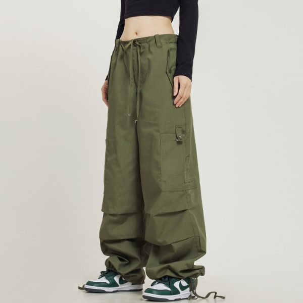American Vintage Multi-Pocket Loose Straight-Leg Cargo Pants for Men and Women - Casual Paratrooper Style Trousers