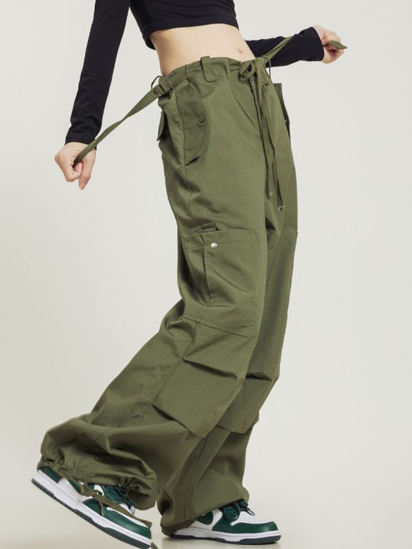 American Vintage Multi-Pocket Loose Straight-Leg Cargo Pants for Men and Women - Casual Paratrooper Style Trousers