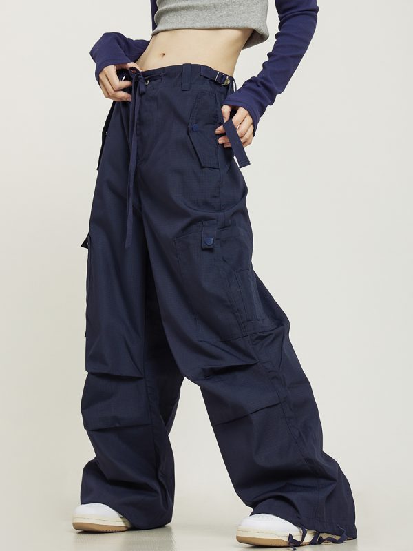 American Vintage Multi-Pocket Loose Straight-Leg Cargo Pants for Men and Women - Casual Paratrooper Style Trousers