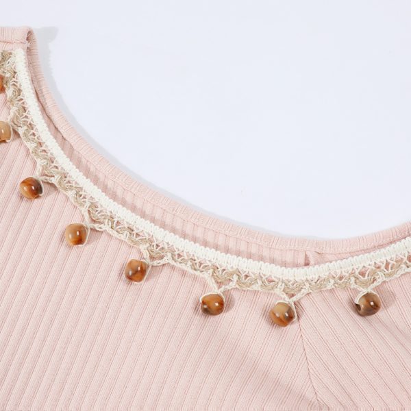 Apricot Off-Shoulder Top for Women - Summer 2025 Short-Sleeve Blouse, Casual OOTD, Vacation Essential, Trendy Fashion Piece