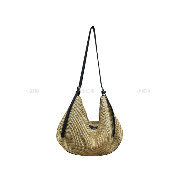 Artistic Straw Woven Bag - Niche Design Casual Crossbody Tote for Vacation & Everyday Use - Stylish Summer Accessory