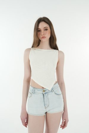 Asymmetrical Fitted Strap Knit Top with Microé€å­—é¢† - Trendy Y2K Style for Stylish Layering and Modern Looks