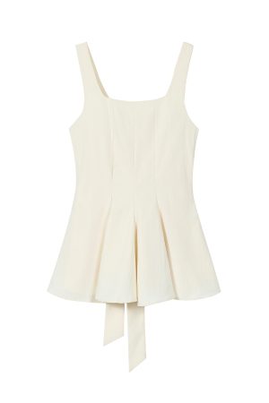 Black Knitted Bow Tie Short-Sleeve Sleeveless Top - Stylish Women's Fitted Blouse for Effortless Y2K Fashion