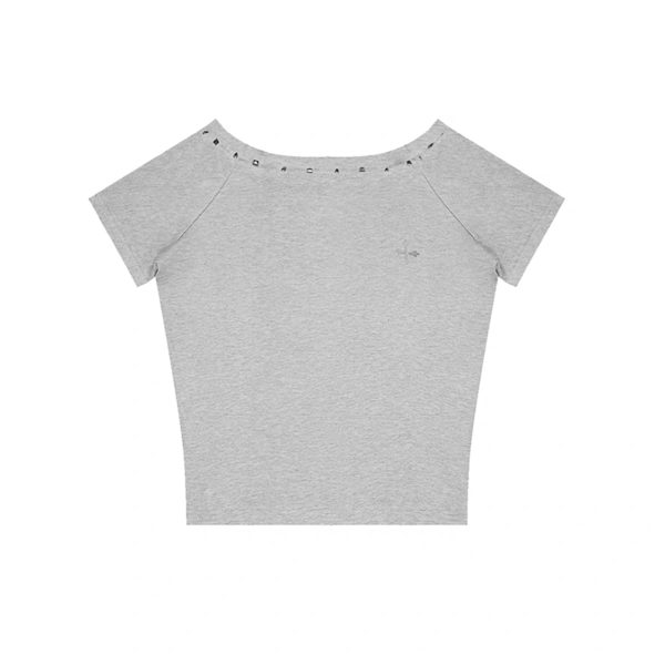 Black Off-Shoulder Short Sleeve T-Shirt for Women - Casual Summer Top, Loose Fit American Style, Trendy Shoulder-Baring Design