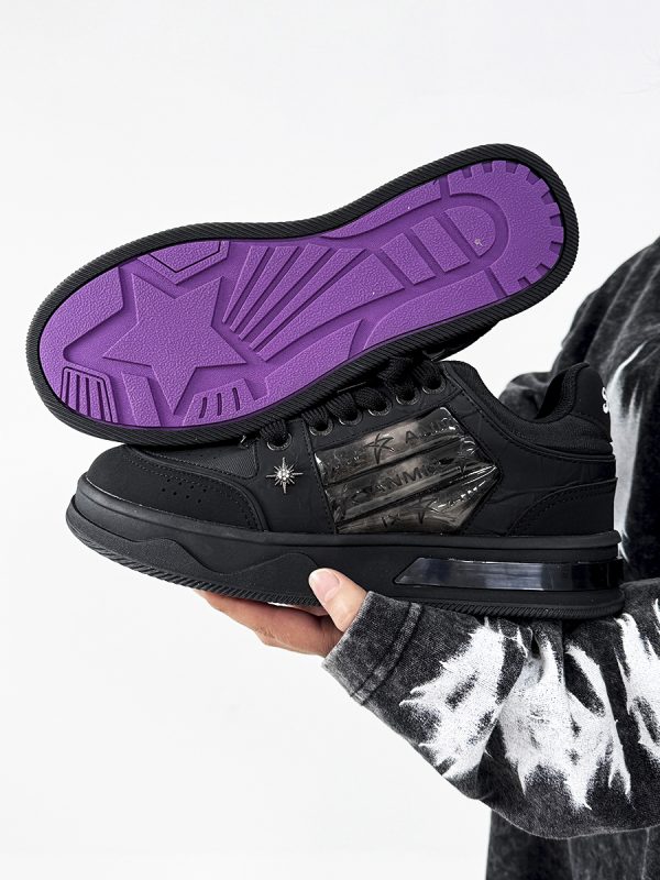Black Warrior Board Shoes for Men and Women - Thick-Soled, Height-Increasing, Casual Couple Sports Shoes with Sailboat Star Design