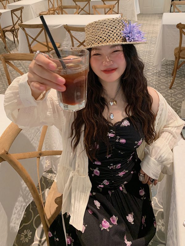 Breathable Long Sleeve Lace Blouse for Women - Summer 2025 Thin Shirt Jacket, Niche Design, Perfect for 90s and Y2K Fashion