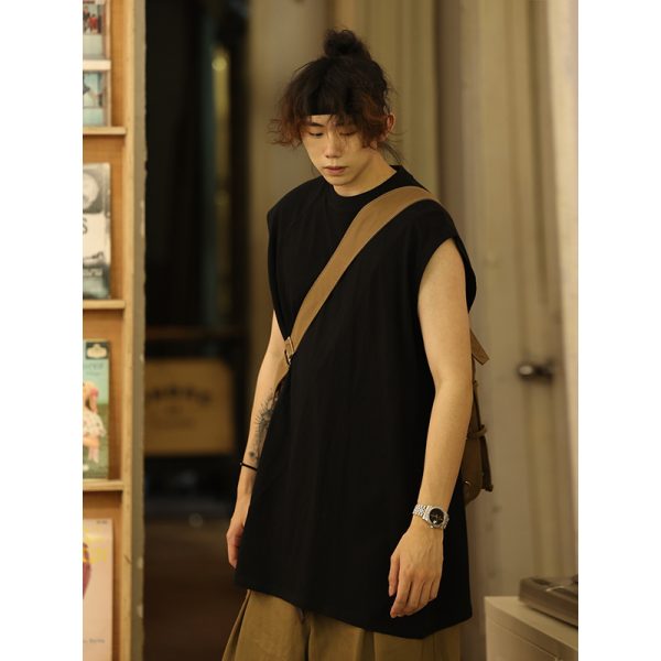 Breathable Loose-Fit Sleeveless Men's T-Shirt Vest for Youth Sports & Outdoor Activities, Casual Summer Wear