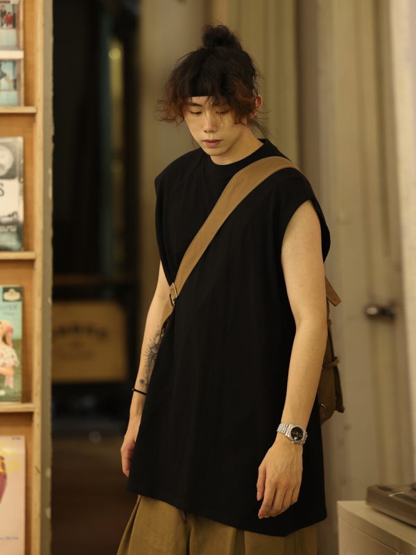 Breathable Loose-Fit Sleeveless Men's T-Shirt Vest for Youth Sports & Outdoor Activities, Casual Summer Wear