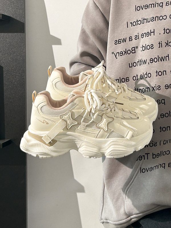 Breathable Thick-Soled Dad Shoes for Women, Original Mesh Design, Stylish Niche Sports Footwear, Summer 2025 Trend