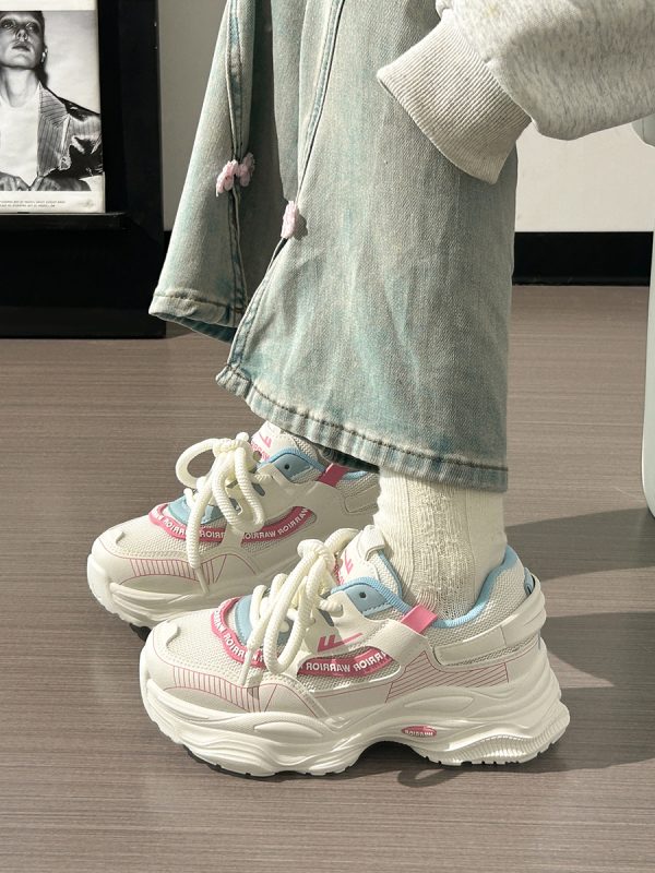 Breathable Thick-Soled Dad Shoes for Women, Original Mesh Design, Stylish Niche Sports Footwear, Summer 2025 Trend