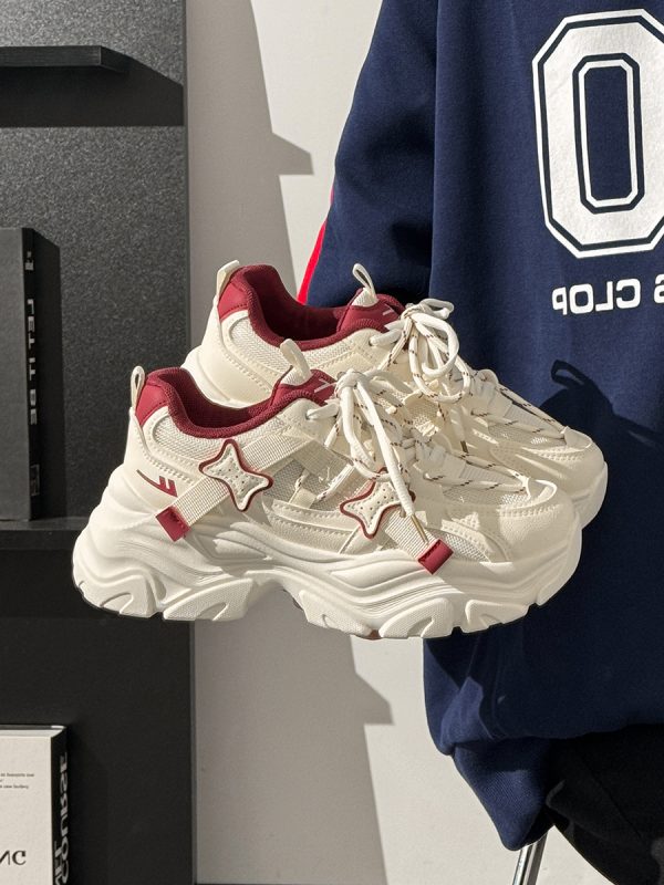 Breathable Thick-Soled Dad Shoes for Women, Original Mesh Design, Stylish Niche Sports Footwear, Summer 2025 Trend
