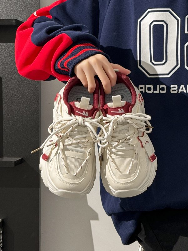 Breathable Thick-Soled Dad Shoes for Women, Original Mesh Design, Stylish Niche Sports Footwear, Summer 2025 Trend