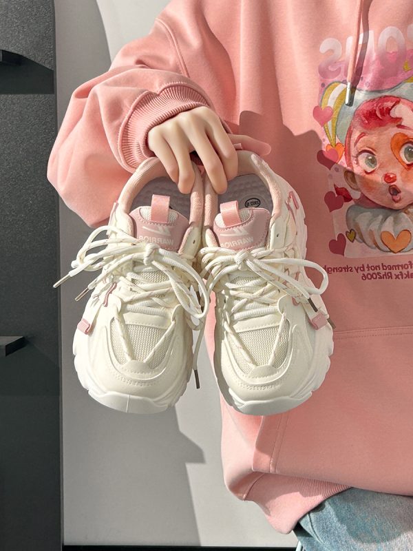 Breathable Thick-Soled Dad Shoes for Women, Original Mesh Design, Stylish Niche Sports Footwear, Summer 2025 Trend