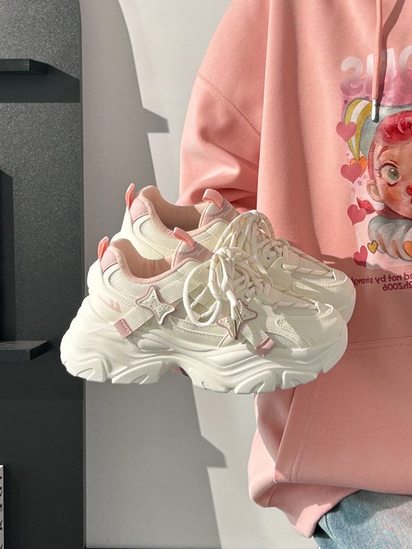Breathable Thick-Soled Dad Shoes for Women, Original Mesh Design, Stylish Niche Sports Footwear, Summer 2025 Trend