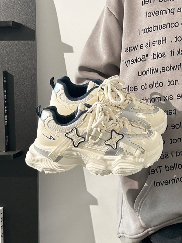 Breathable Thick-Soled Dad Shoes for Women, Original Mesh Design, Stylish Niche Sports Footwear, Summer 2025 Trend