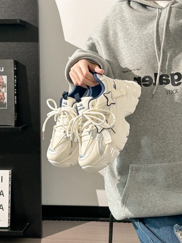Breathable Thick-Soled Dad Shoes for Women, Original Mesh Design, Stylish Niche Sports Footwear, Summer 2025 Trend