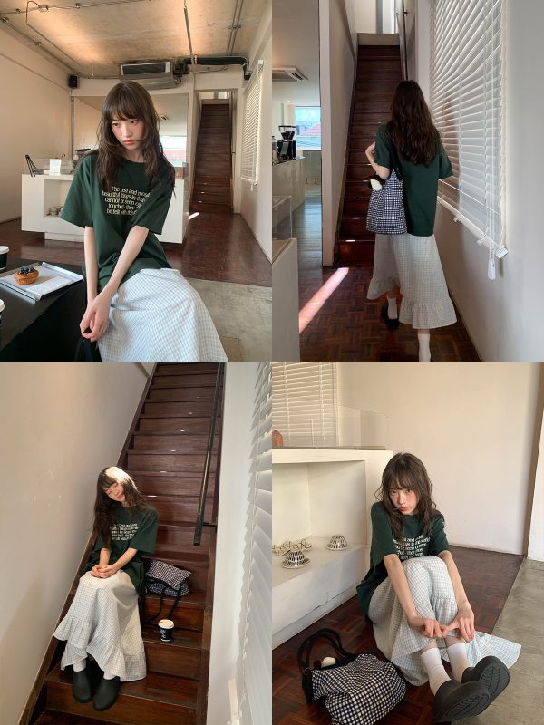 Casual 3D Letter Print Short Sleeve T-Shirt for Women - Summer 2025 Loose Round Neck Pure Cotton Top