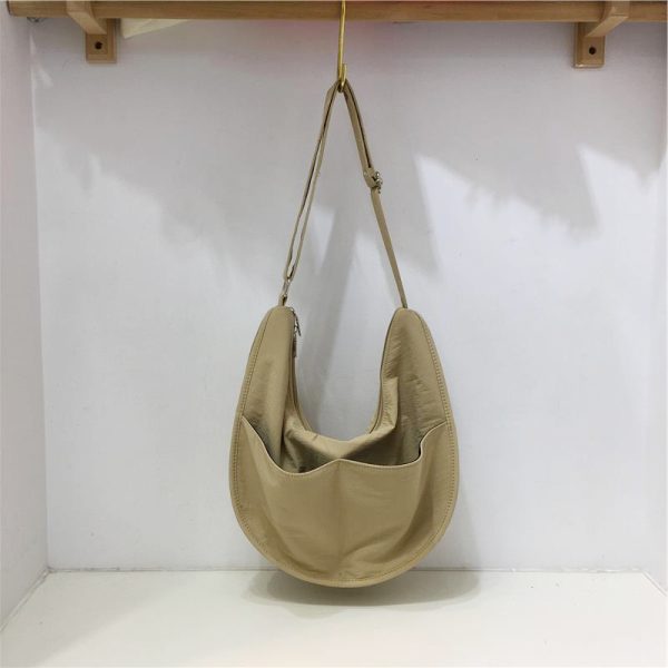 Casual Nylon Canvas Dumpling Bag in Japanese and Korean Style for Commuting - Small Crossbody Shoulder Bag