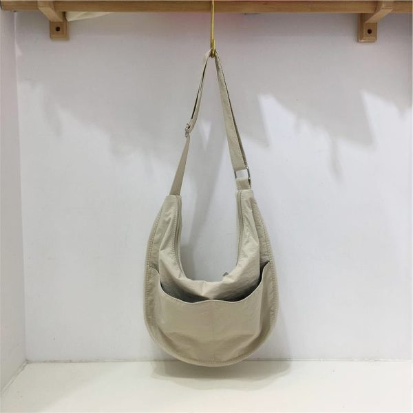 Casual Nylon Canvas Dumpling Bag in Japanese and Korean Style for Commuting - Small Crossbody Shoulder Bag