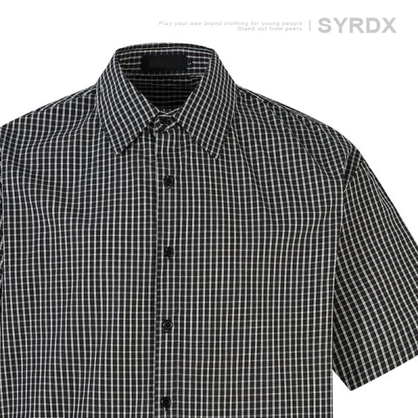 Casual Plaid Short Sleeve Shirt for Men and Women - Oversized Unisex Commuter Top, Perfect for 90s and Y2K Style