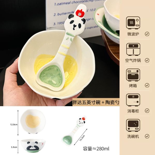 Charming 5-Inch Ceramic Rice Bowl for Girls, High-Quality Ice Cream Dessert Bowl, Sweet Soup Bowl for Everyday Use