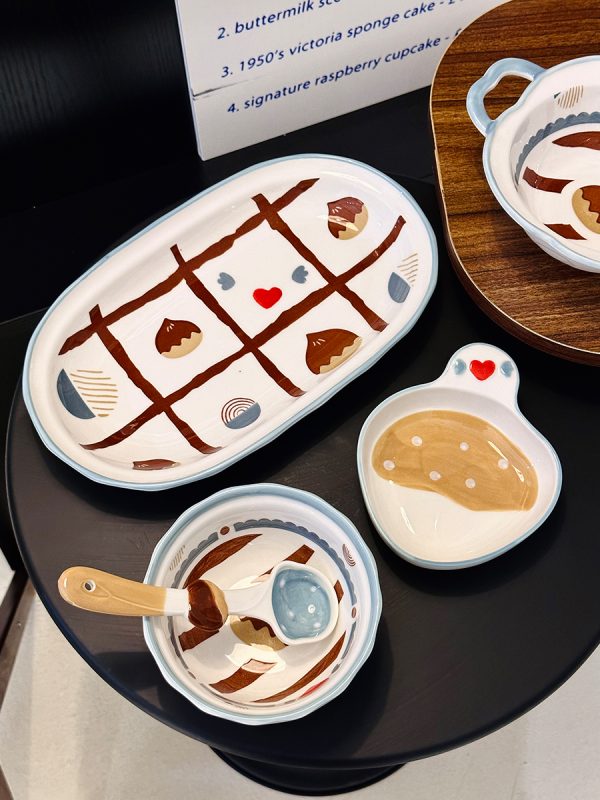 Charming 5-Inch Ceramic Rice Bowl for Girls, High-Quality Ice Cream Dessert Bowl, Sweet Soup Bowl for Everyday Use