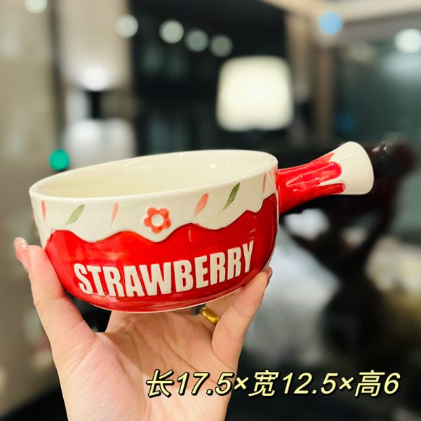 Charming 5-Inch Ceramic Rice Bowl for Girls, High-Quality Ice Cream Dessert Bowl, Sweet Soup Bowl for Everyday Use