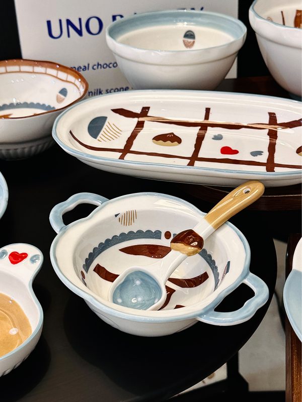 Charming 5-Inch Ceramic Rice Bowl for Girls, High-Quality Ice Cream Dessert Bowl, Sweet Soup Bowl for Everyday Use