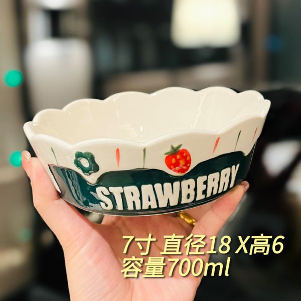 Charming 5-Inch Ceramic Rice Bowl for Girls, High-Quality Ice Cream Dessert Bowl, Sweet Soup Bowl for Everyday Use
