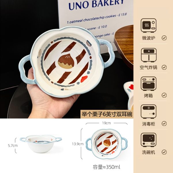 Charming 5-Inch Ceramic Rice Bowl for Girls, High-Quality Ice Cream Dessert Bowl, Sweet Soup Bowl for Everyday Use