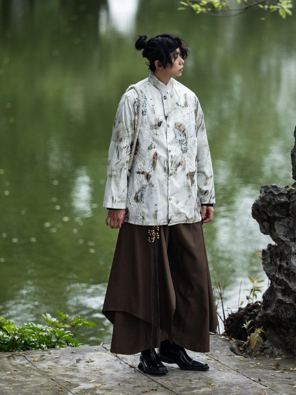 Chinese-Style Layered Retro Trousers for Men and Women - Loose Draped Long Pants for a High-End National Look