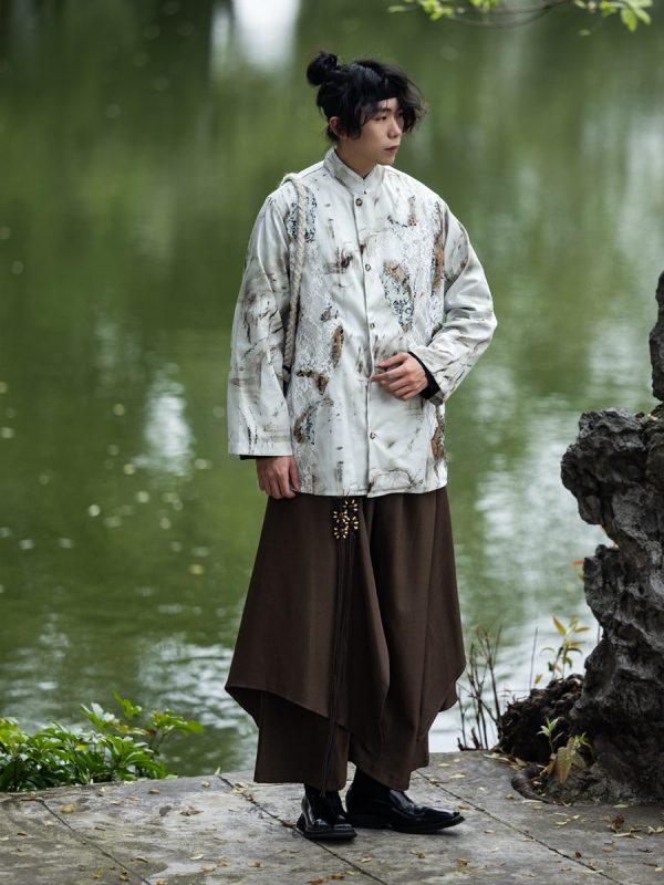 Chinese-Style Layered Retro Trousers for Men and Women - Loose Draped Long Pants for a High-End National Look