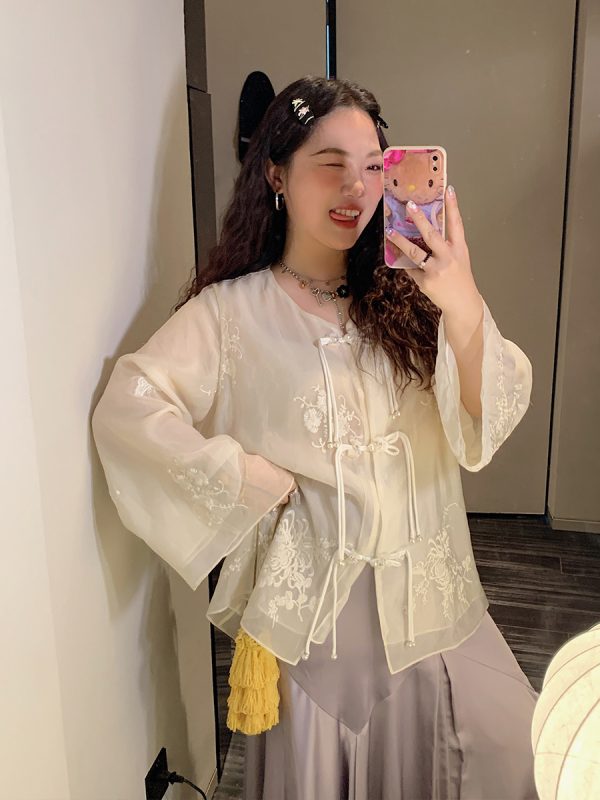 Chinese Style National Wind Shirt for Women - Unique Spring Top 2025, Elegant Design, Vintage Aesthetic, Bohemian Fashion