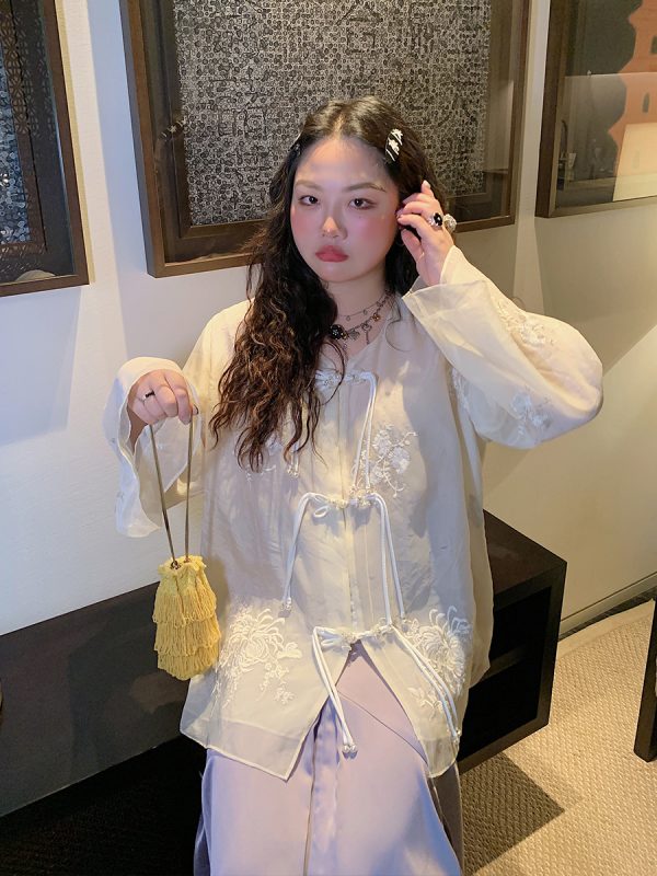 Chinese Style National Wind Shirt for Women - Unique Spring Top 2025, Elegant Design, Vintage Aesthetic, Bohemian Fashion
