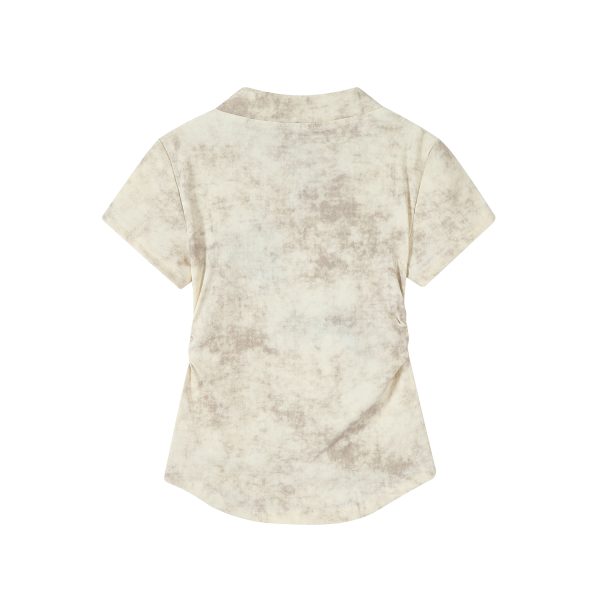Chinese Style Tie-Dye Women's Short Sleeve T-Shirt with Frog Buttons - Unique Summer Top for Y2K and Korean Fashion