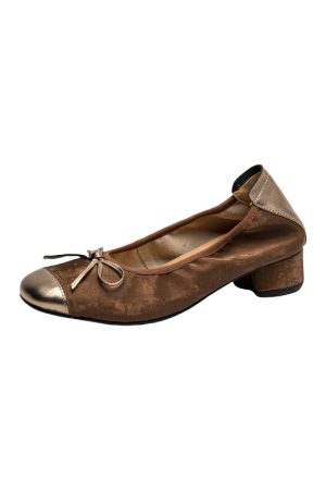 Color-Block Bow Mid-Heel Chunky Open-Toe Flats for Women - Genuine Leather Summer Soft Sole Egg Roll Shoes