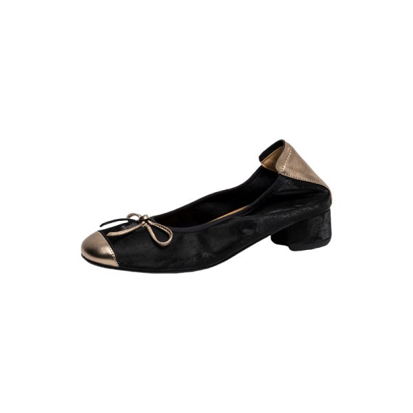 Color-Block Bow Mid-Heel Chunky Open-Toe Flats for Women - Genuine Leather Summer Soft Sole Egg Roll Shoes