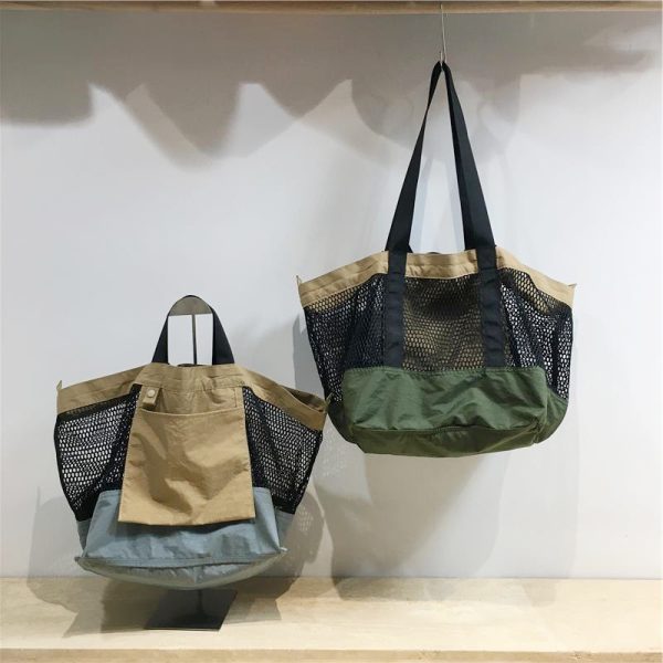 Color-Blocking Net Shoulder Bag - Summer Casual Large Capacity Reversible Shopping Bag for Trendy Niche Style
